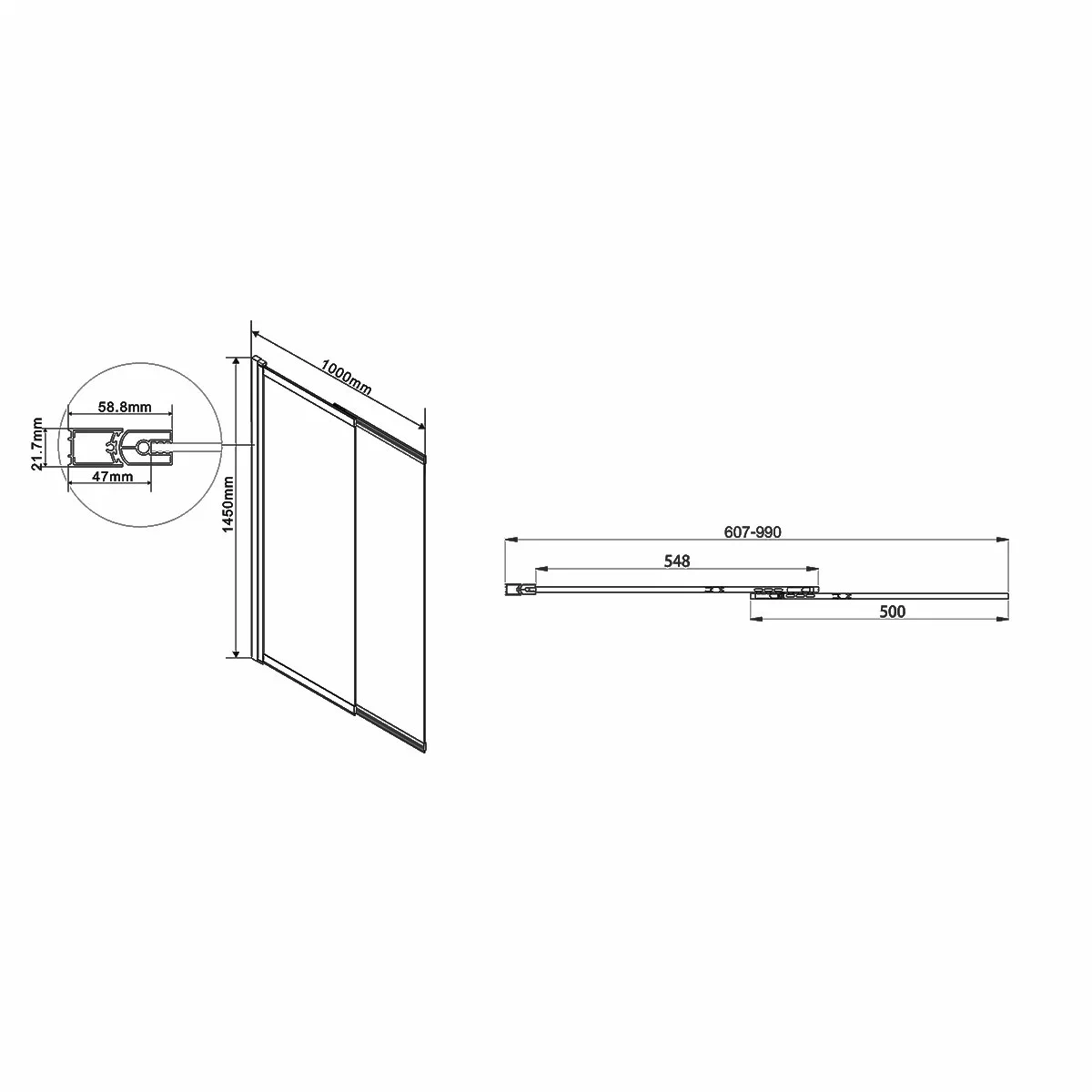 Шторка для ванны Vincea VSB-1E 100x145 см, VSB-1E100CL, профиль хром, стекло прозрачное - 8 изображение