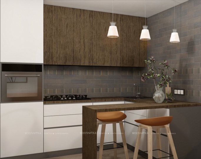 Дизайн Кухня-гостиная в стиле Современный в бежевом цвете №13054 - 3 изображение