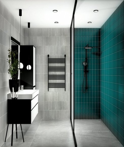 Дизайн Ванная в стиле Современный в зеленом цвете №12610