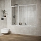 Душевая шторка на ванну Creto Avalon 7.0 140х145 см SH00070 профиль белый, стекло прозрачное - 3 изображение