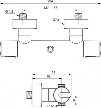 Термостат Ideal Standard Ceratherm 100 New A4639AA для душа - 2 изображение
