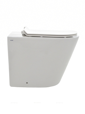 Унитаз приставной безободковый AQUAme AQM3001 с крышкой-сиденьем микролифт, белый глянец - 2 изображение