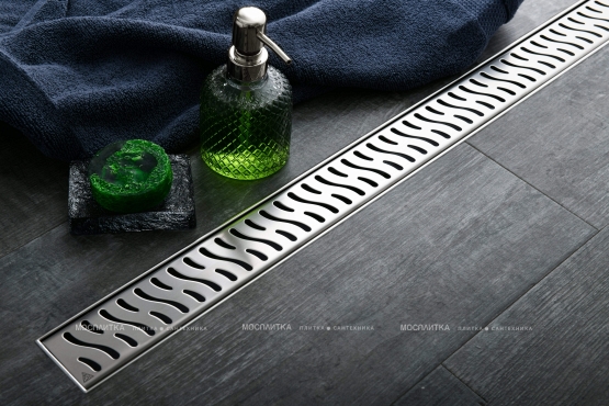 Душевой лоток 45 см Creto Zigzag CRE-450 ZH с решеткой, хром - 12 изображение
