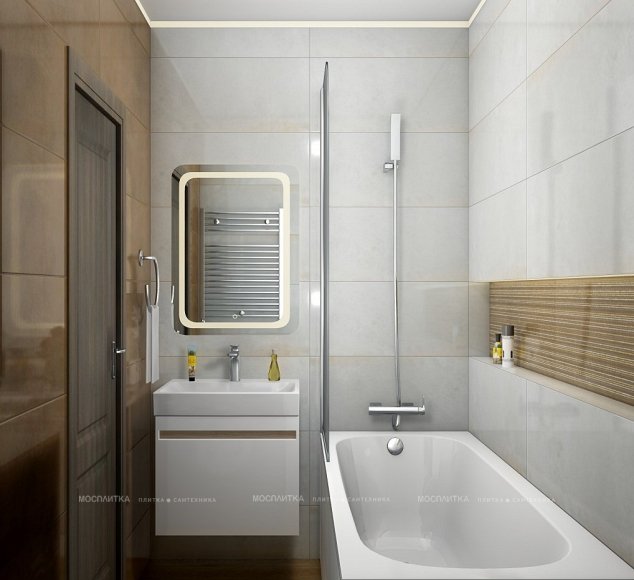 Дизайн Ванная в стиле Современный в коричневом цвете №12380 - 5 изображение
