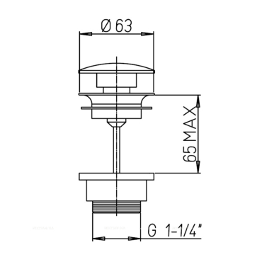 Донный клапан универсальный Paini 53CR945ETSR клик-клак, хром - 2 изображение