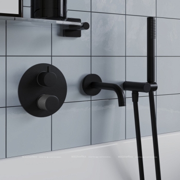 Смеситель для ванны с душем Paini Cox grip 7GPZ6911 черный матовый, на 2 потребителя - 2 изображение