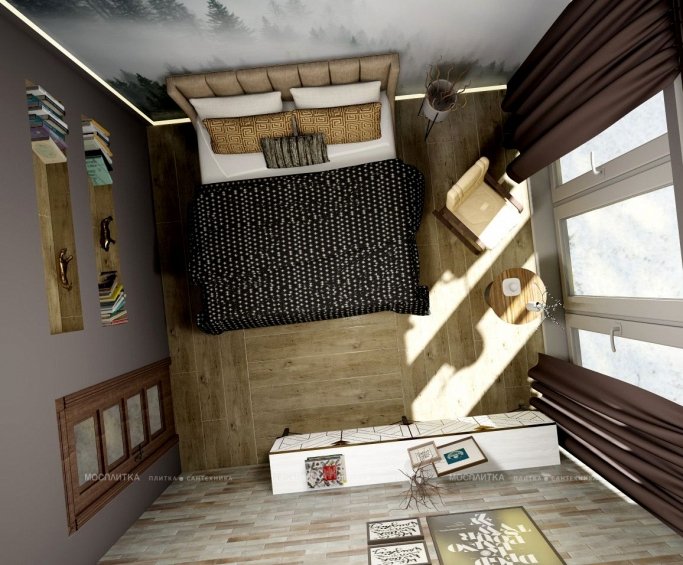 Дизайн Спальня в стиле Минимализм в бежевом цвете №12300 - 2 изображение