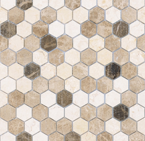 Мозаика LeeDo & Caramelle  Pietra Mix 1 MAT hex (18x30x6) 28,5x30,5