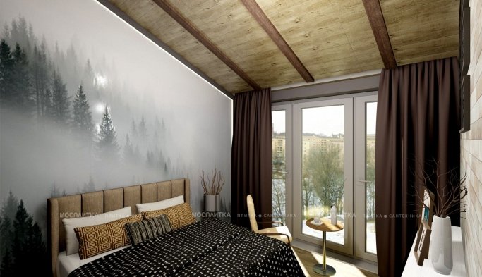 Дизайн Спальня в стиле Минимализм в бежевом цвете №12300 - 7 изображение