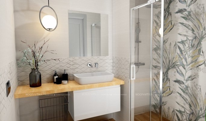 Дизайн Ванная в стиле Современный в белом цвете №12368 - 6 изображение