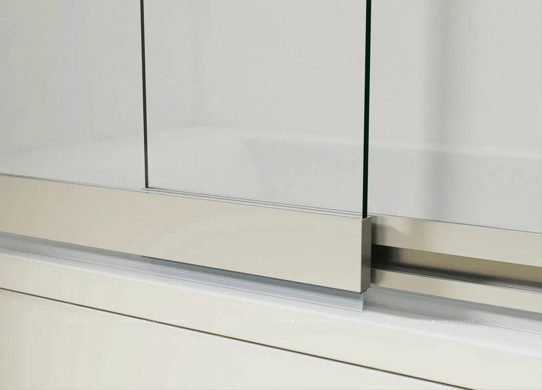 Шторка для ванны Vincea VSB-1E 100x145 см, VSB-1E100CL, профиль хром, стекло прозрачное - 7 изображение