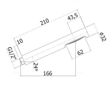 Душевая лейка Cezares CZR-B-D1F-ST, 1 режим, d 6,2 см., satinox - 2 изображение
