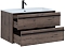 Комплект мебели для ванной Aquanet Lino 90 см, черная, коричневая - 7 изображение