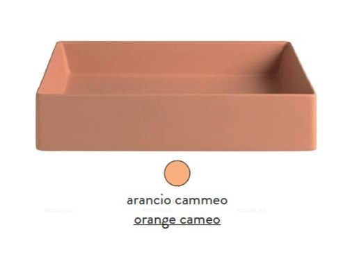 Раковина ArtCeram Scalino SCL004 13; 00 накладная - arancio cammeo (оранжевая камео) 75х38х12 см - 2 изображение