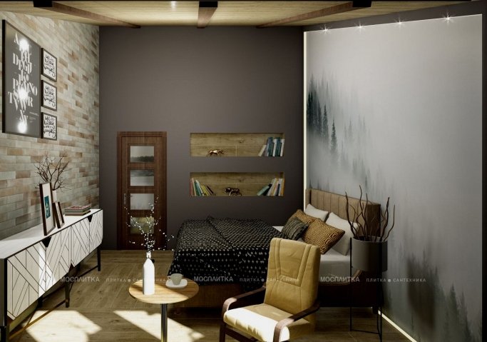 Дизайн Спальня в стиле Минимализм в бежевом цвете №12300 - 8 изображение