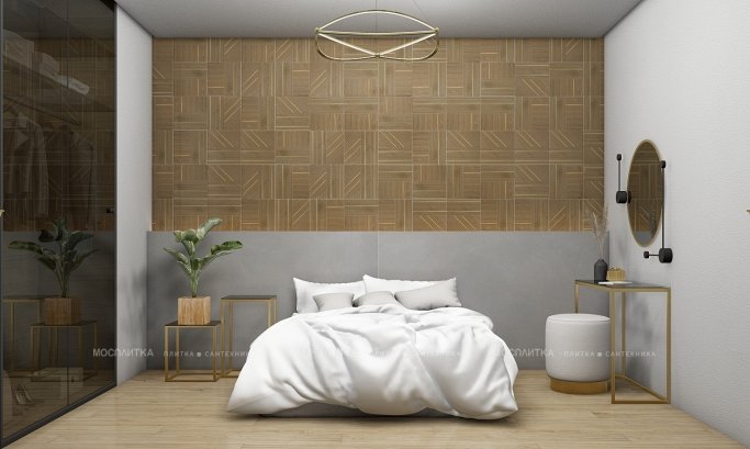 Дизайн Спальня в стиле Лофт в сером цвете №13015 - 8 изображение