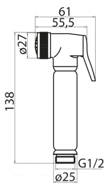 Гигиеническая лейка Cezares CZR-ID5-01, хром - 3 изображение