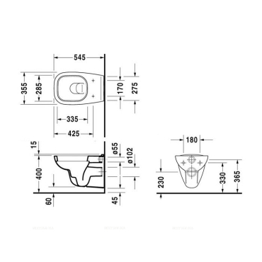 Унитаз подвесной Duravit D-Code 45350900A1 (25350900002) с крышкой D-Code 0067390000 с микролифтом - 3 изображение