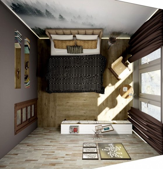 Дизайн Спальня в стиле Минимализм в бежевом цвете №12300 - 9 изображение