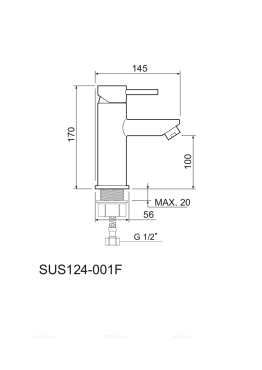 Смеситель для раковины РМС SUS124-001F нержавеющая сталь - 5 изображение