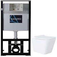 Комплект подвесной безободковый унитаз Azario Teramo AZ-8010-1000+AZ-0052 с микролифтом + система инсталляции без кнопки смыва