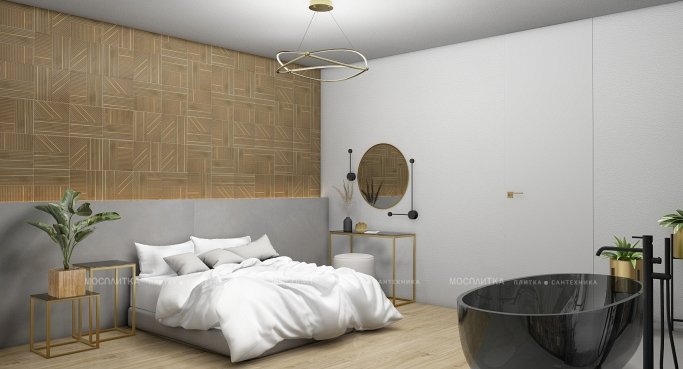 Дизайн Спальня в стиле Лофт в сером цвете №13015 - 5 изображение