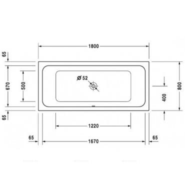 Акриловая ванна Duravit D-Code 180x80 см 700101000000000 - 3 изображение
