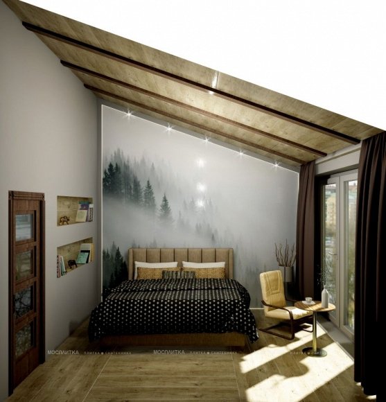 Дизайн Спальня в стиле Минимализм в бежевом цвете №12300 - 3 изображение