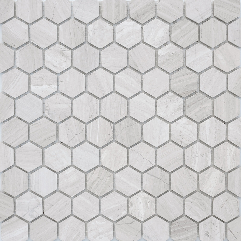 Мозаика Travertino silver MAT hex (18x30x6) 28,5x30,5