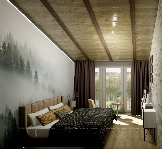 Дизайн Спальня в стиле Минимализм в бежевом цвете №12300 - 6 изображение