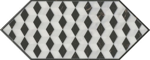 Керамическая плитка Kerama Marazzi Декор Келуш 4 черно-белый 14х34