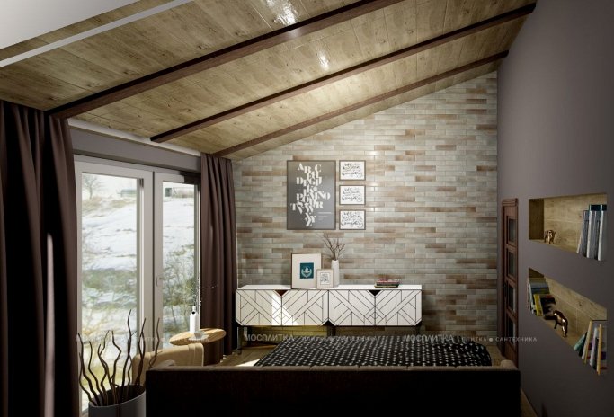 Дизайн Спальня в стиле Минимализм в бежевом цвете №12300 - 5 изображение