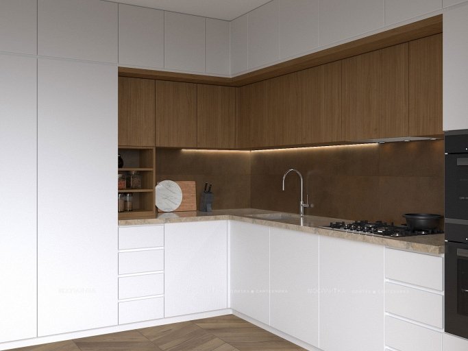 Дизайн Кухня в стиле Современный в белом цвете №12511 - 2 изображение