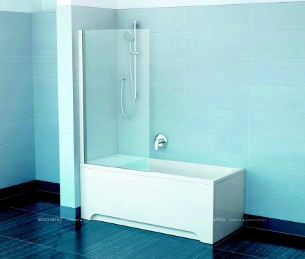 Шторка для ванны Ravak Pivot PVS1-80 сатин + транспарент 79840U00Z1, серый - 5 изображение