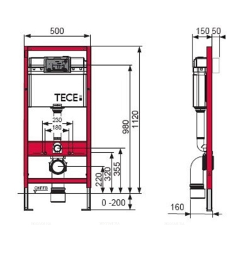 Комплект Bocchi V-Tondo 1416-001-0129 подвесной унитаз + инсталляция TECEbase 2.0 9400405 - 4 изображение