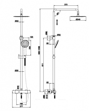 Душевая стойка Cersanit Brasko 63066 с термостатом, хром - 11 изображение