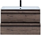 Комплект мебели для ванной Aquanet Lino 90 см, черная, коричневая - 5 изображение