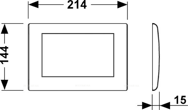 Клавиша смыва для унитаза TECE Planus для одинарной системы смыва, сатин - 2 изображение