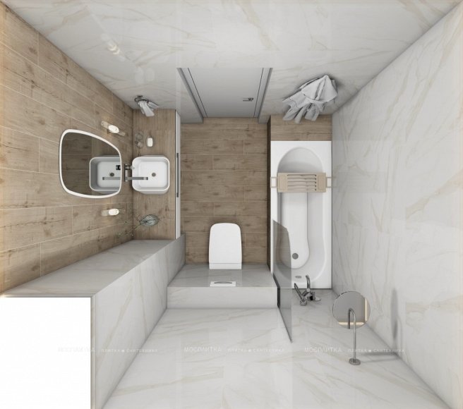 Дизайн Ванная в стиле Современный в белом цвете №12853 - 3 изображение