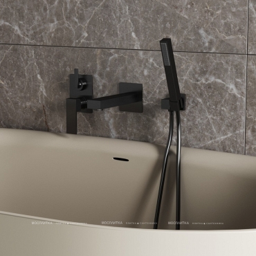 Смеситель для ванны с душем Paini Dax-DaxR 84PZ6911R черный матовый, на 2 потребителя - 3 изображение