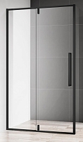 Душевая дверь AQUAme 120х195 см AQM7108-2-12 профиль черный, стекло прозрачное