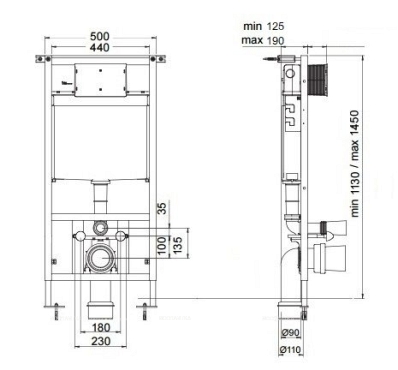 Комплект подвесной безободковый унитаз Creto Logan L1 1001-001-L1W/1 49 см с крышкой-сиденьем микролифт + инсталляция Bocchi 8010-1000 - 33 изображение