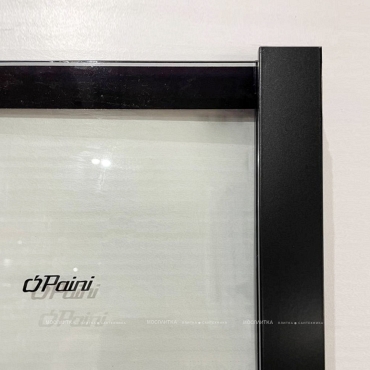 Душевая перегородка Paini 110х195 см PAINI-WalkIN110G профиль черный матовый, стекло прозрачное - 2 изображение