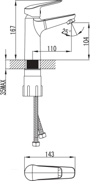 Смеситель Iddis Torr TORSB00i08 для раковины с гигиеническим душем, хром - 4 изображение