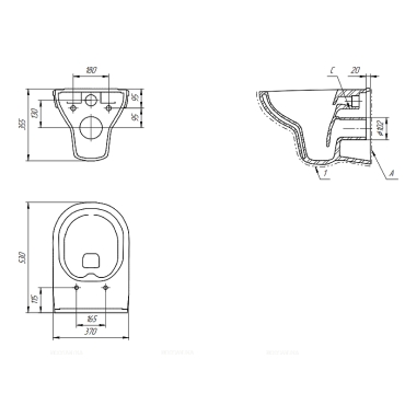 Комплект подвесной безободковый унитаз Cersanit City 64439 с крышкой-сиденьем микролифт + инсталляция с кнопкой белый глянцевый - 8 изображение